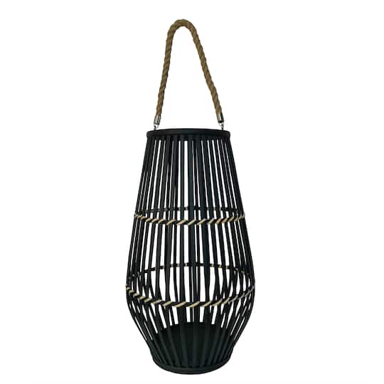 22&#x22; Black Bamboo Lantern by Ashland&#xAE;